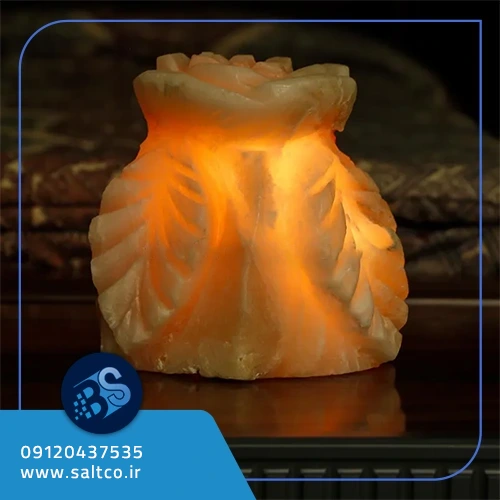 آباژور نمکی طرح گل رز و برگ
